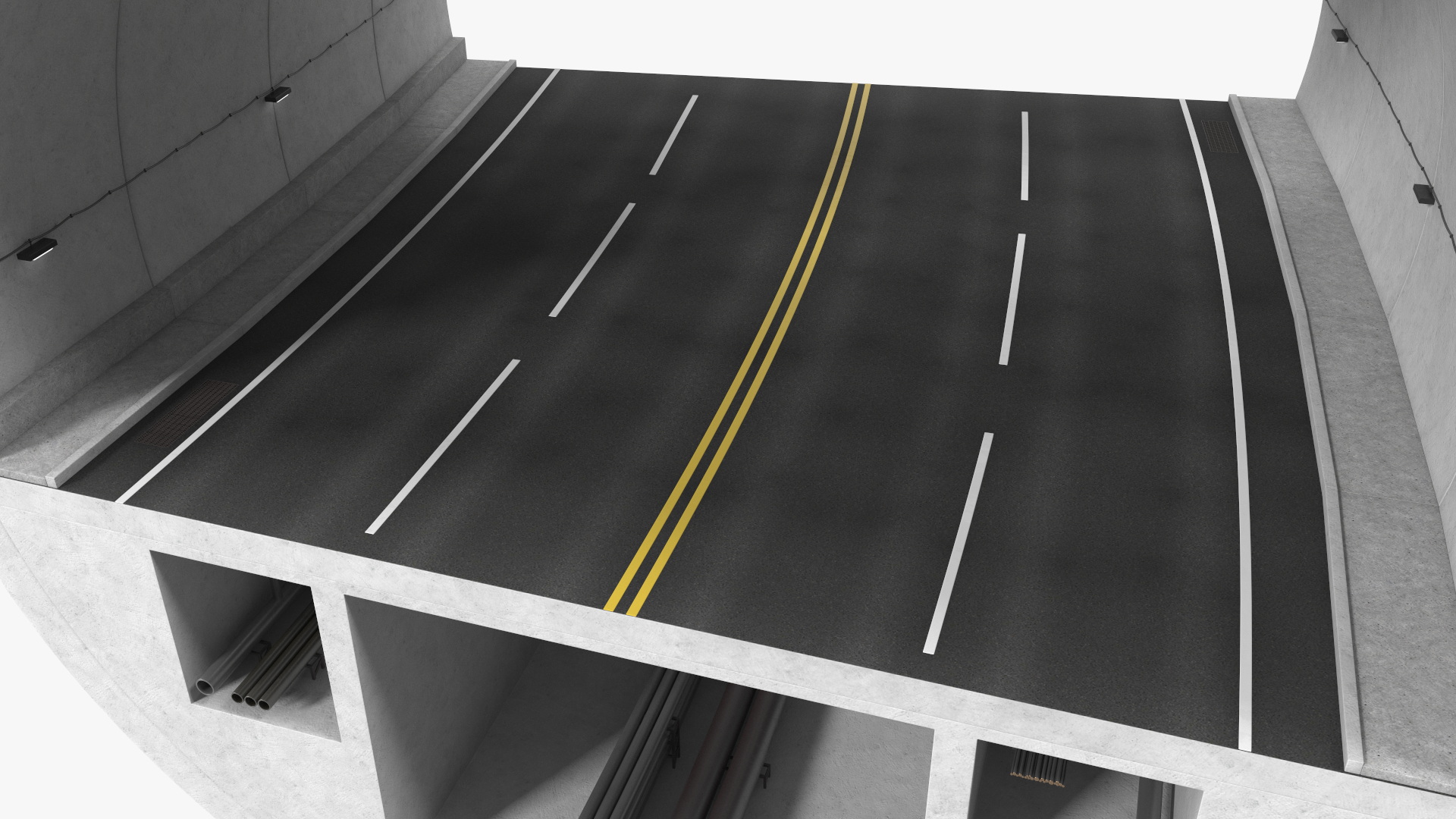 Car Tunnel Cross Section Bend 3D model