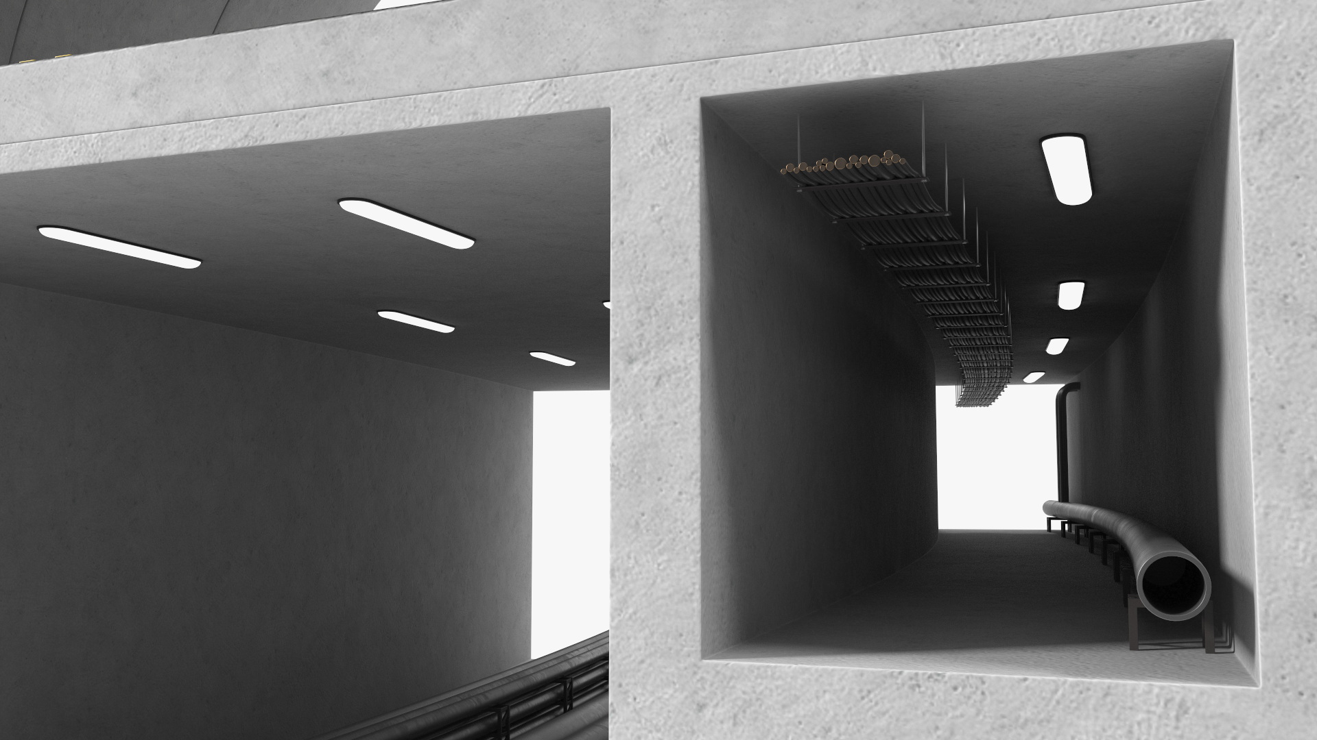 Car Tunnel Cross Section Bend 3D model