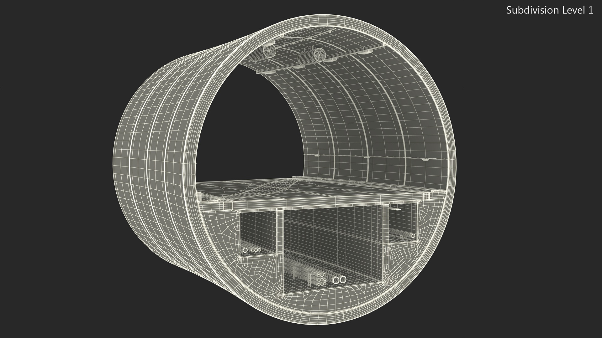 Car Tunnel Cross Section Bend 3D model