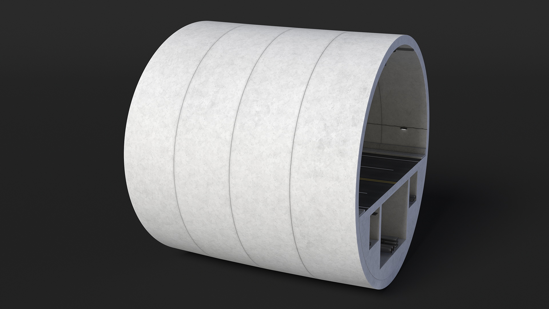 Car Tunnel Cross Section Bend 3D model