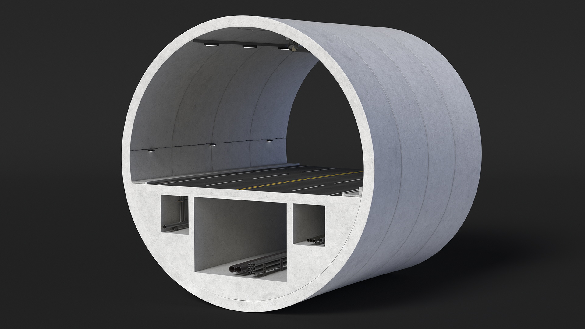 Car Tunnel Cross Section Bend 3D model