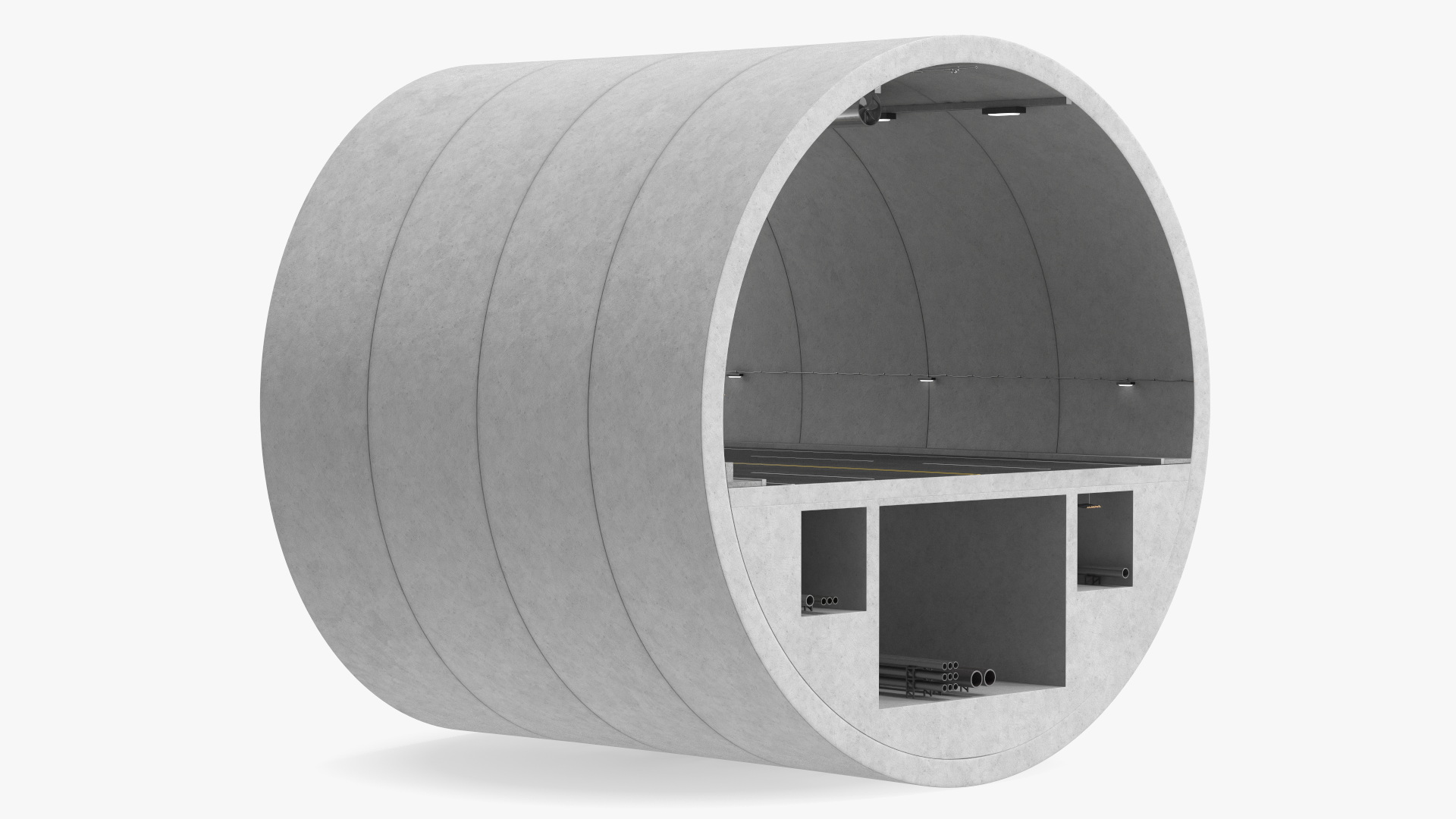 Car Tunnel Cross Section Bend 3D model