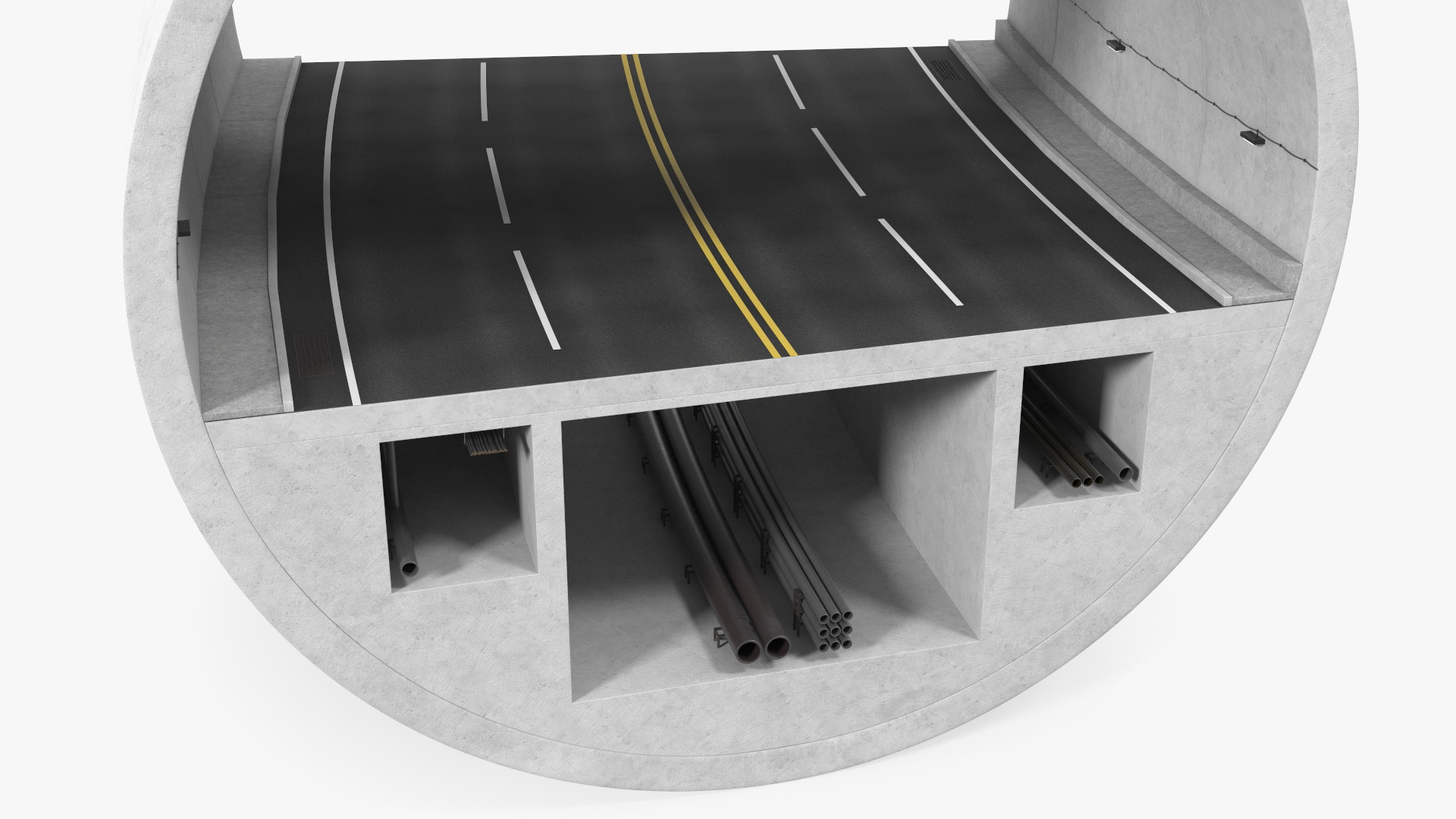 Car Tunnel Cross Section Bend 3D model