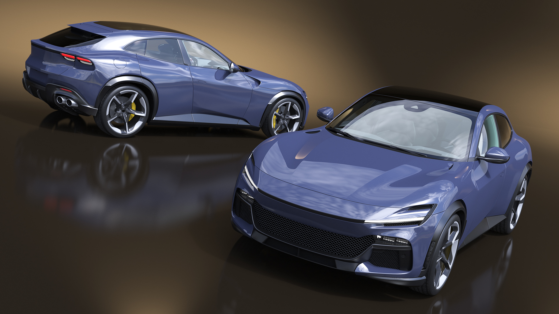 Extreme Sports Crossover Car Violet Rigged 3D