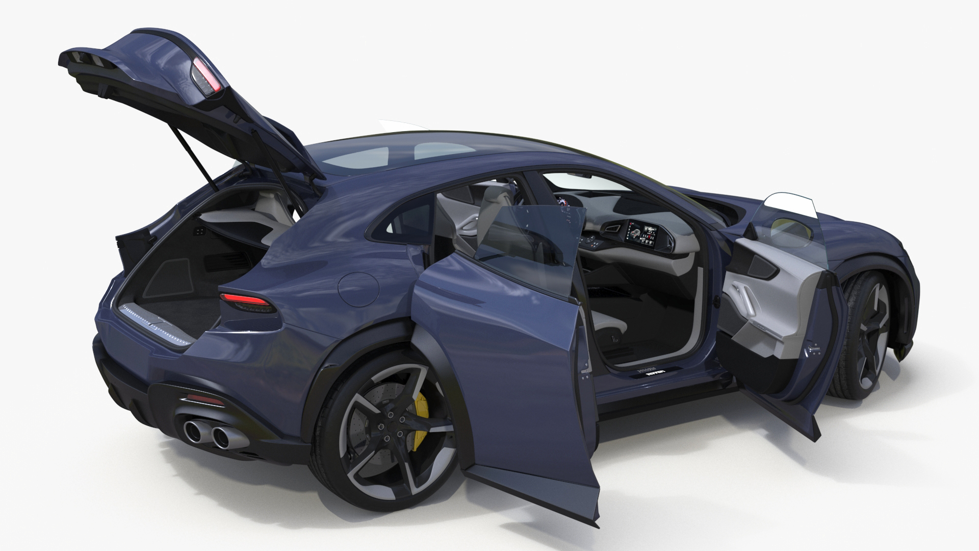 Extreme Sports Crossover Car Violet Rigged 3D
