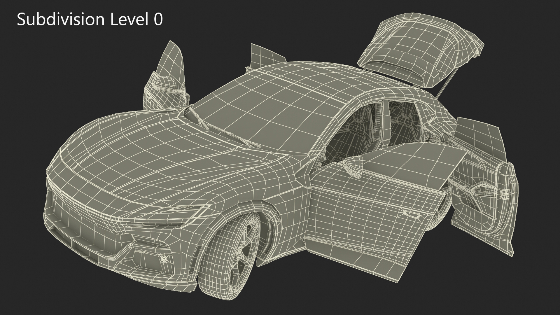 Extreme Sports Crossover Car Violet Rigged 3D