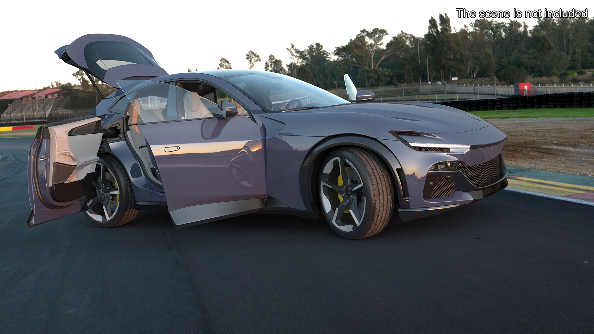 Extreme Sports Crossover Car Violet Rigged 3D