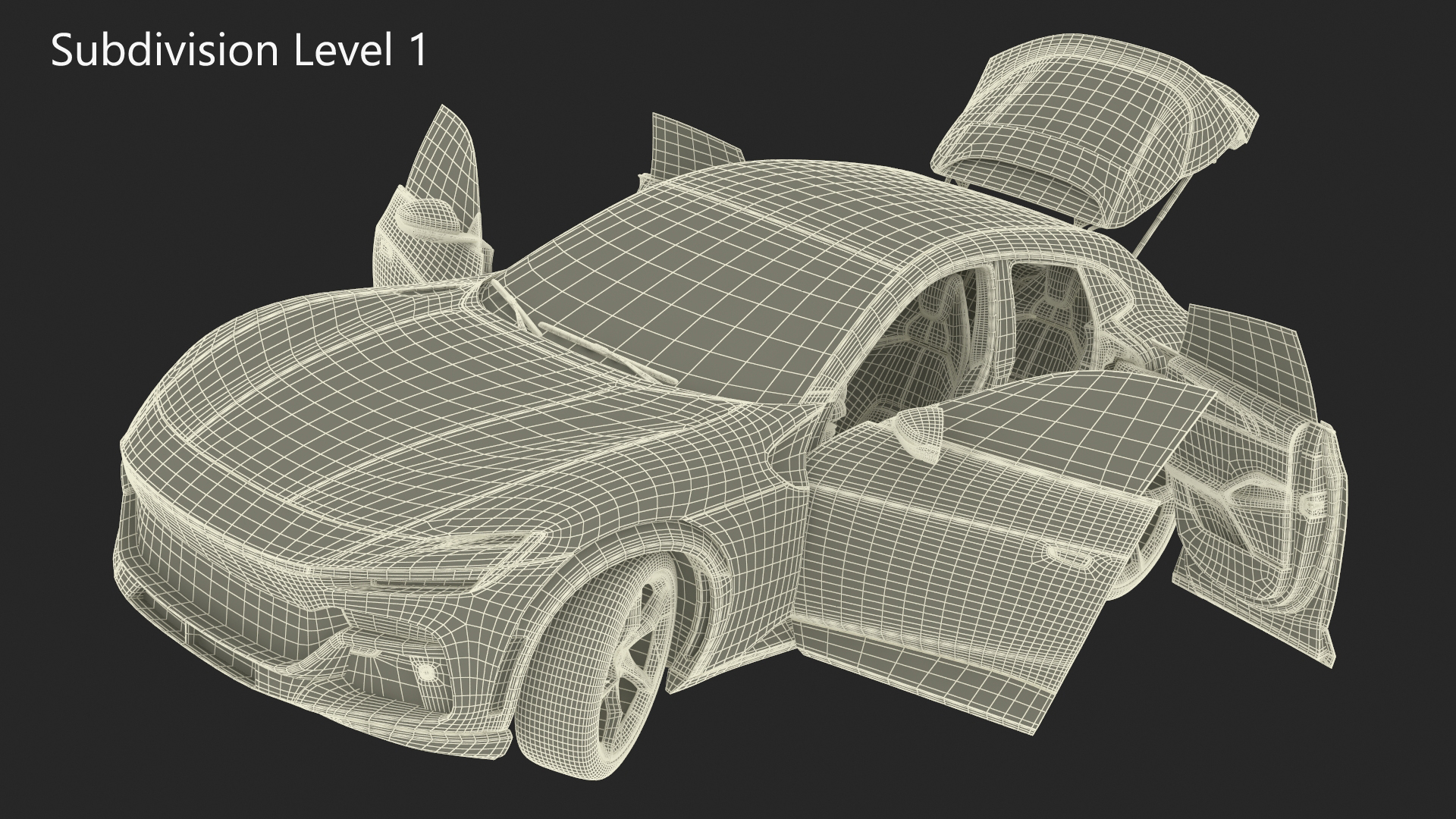 Extreme Sports Crossover Car Violet Rigged 3D