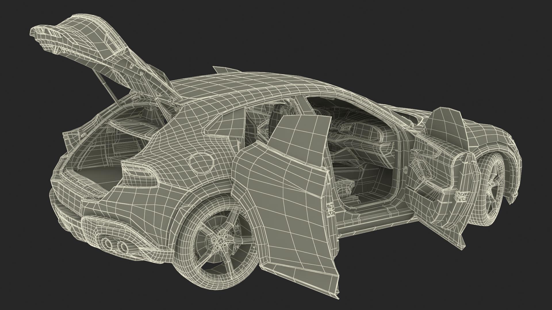 Extreme Sports Crossover Car Violet Rigged 3D
