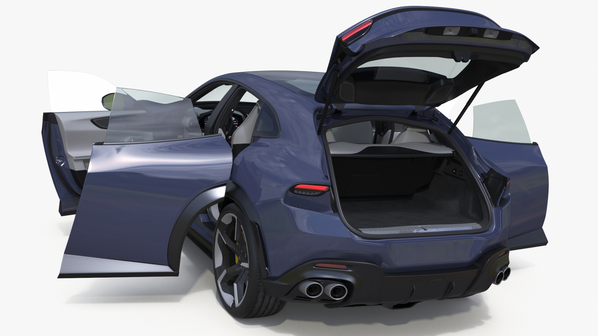 Extreme Sports Crossover Car Violet Rigged 3D