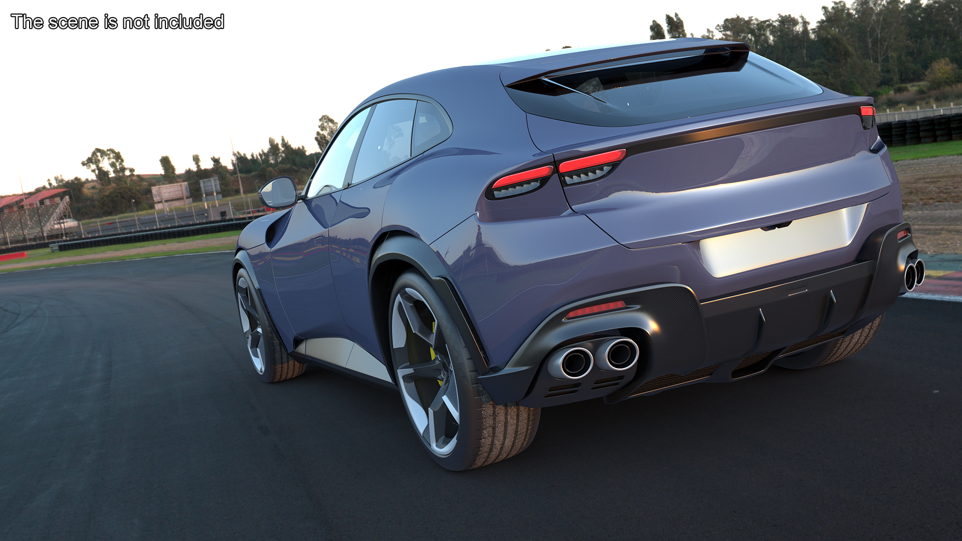 Extreme Sports Crossover Car Violet Rigged 3D