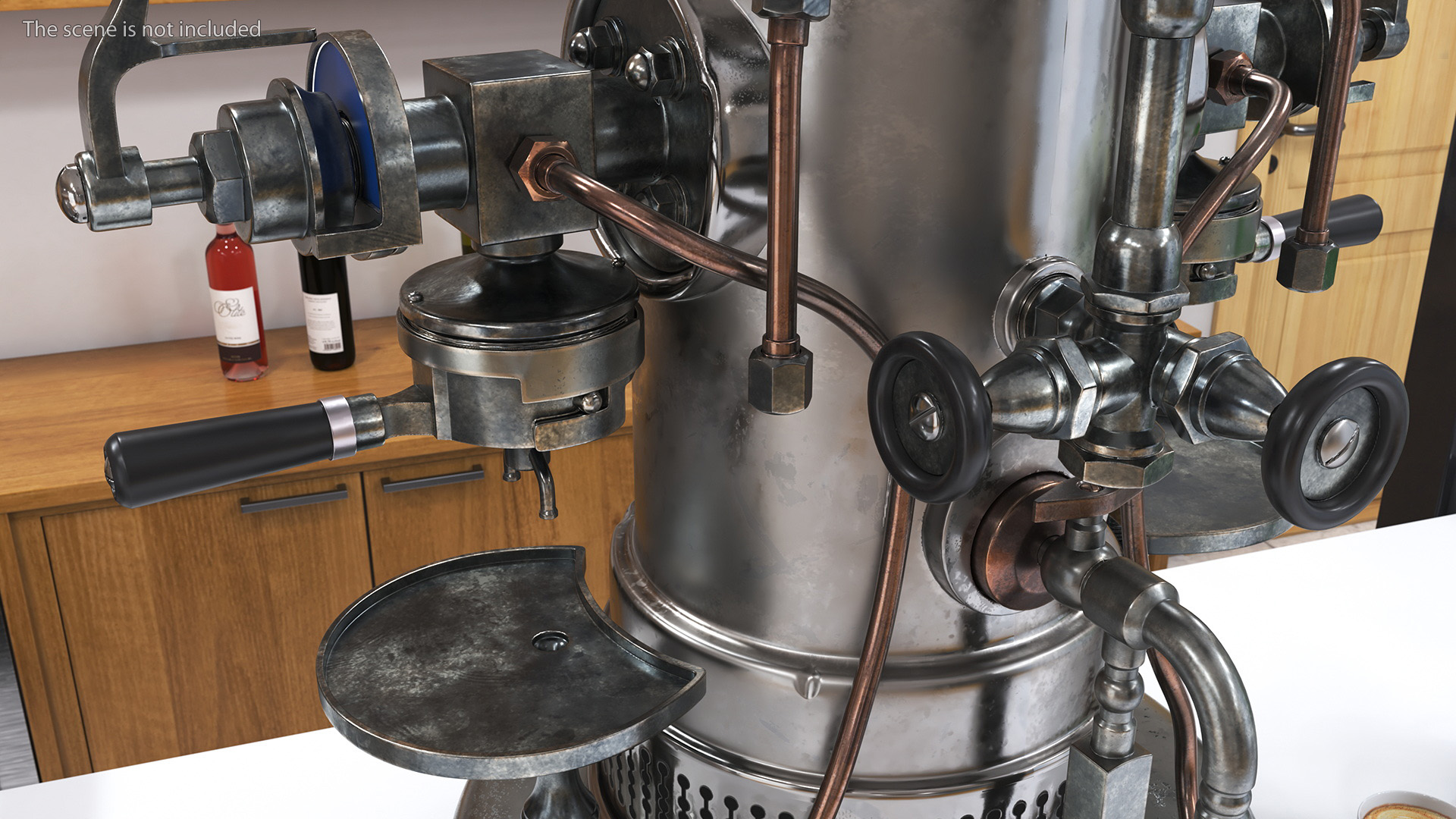 Vintage Espresso Machine with Cappuccino Cup 3D model
