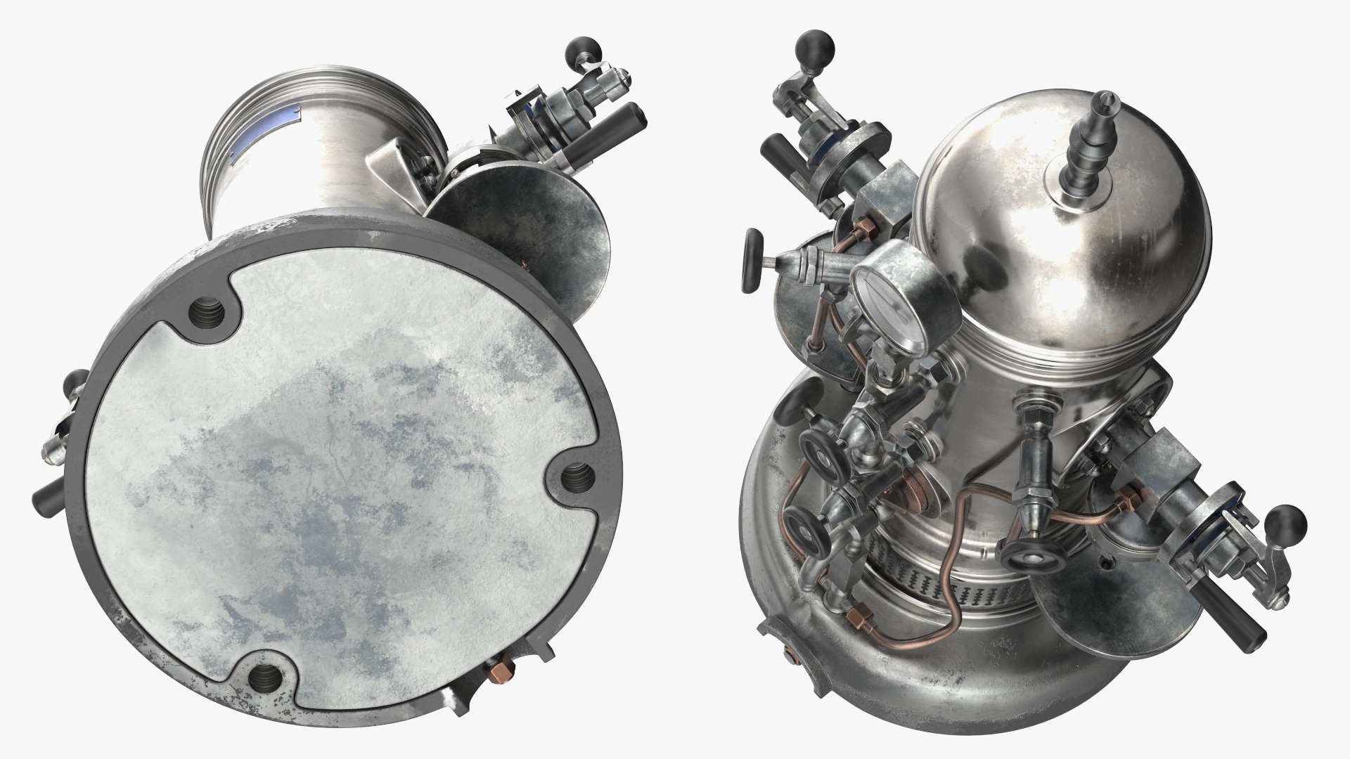 Vintage Espresso Machine with Cappuccino Cup 3D model