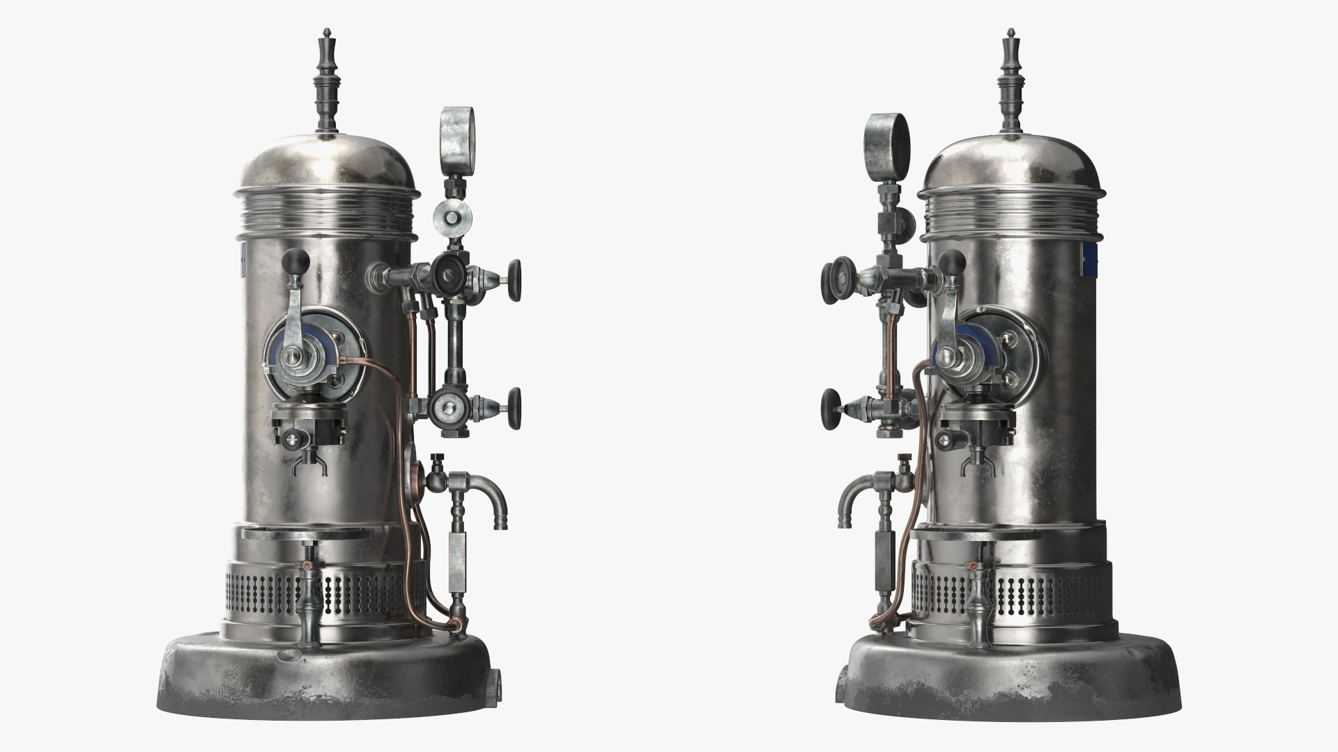 Vintage Espresso Machine with Cappuccino Cup 3D model