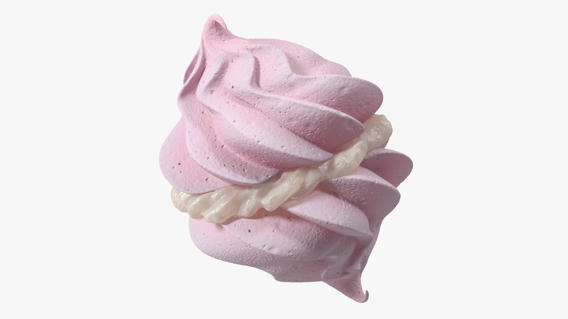 3D Pink Meringue Kisses with Vanilla Filling