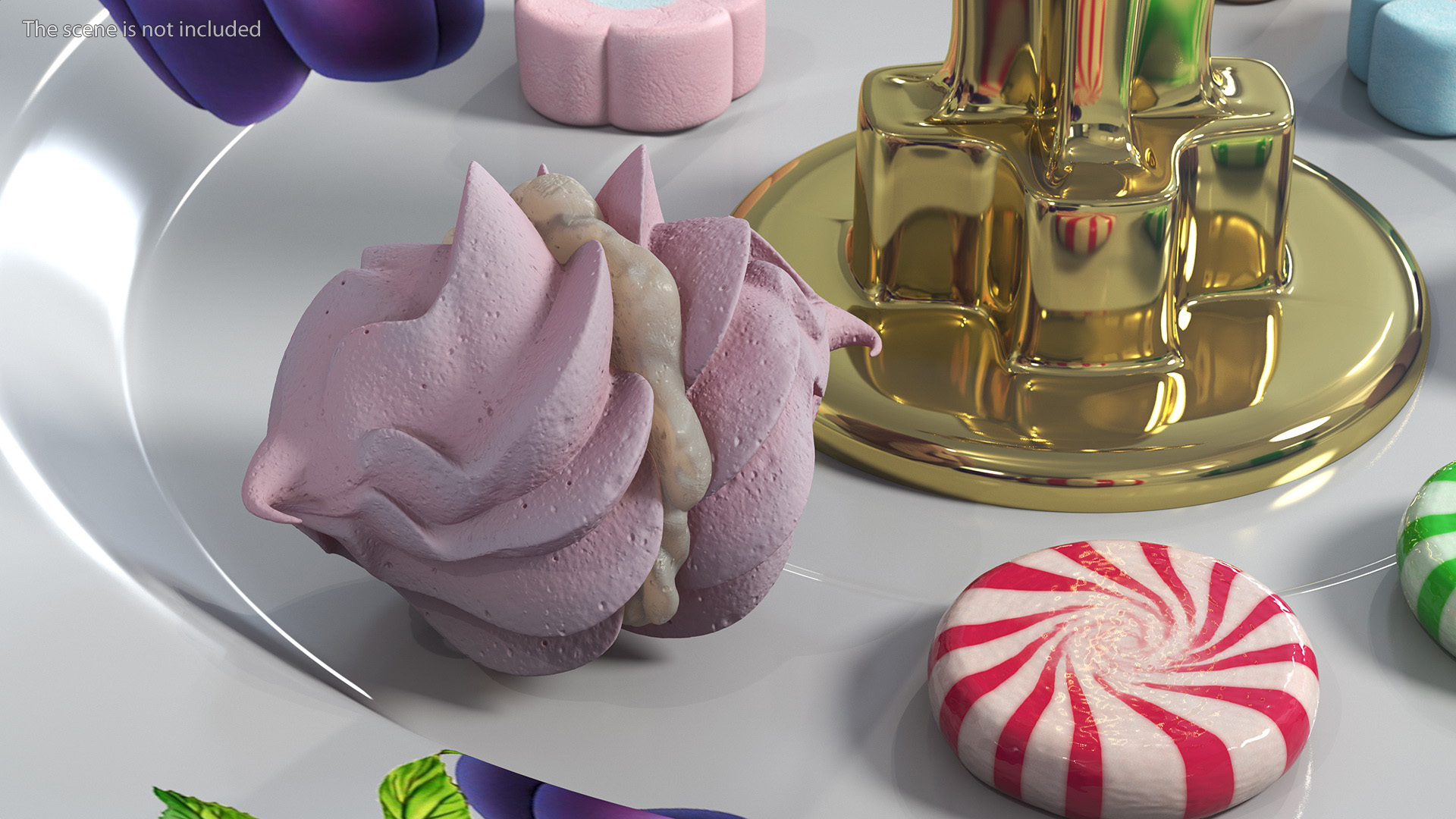 3D Pink Meringue Kisses with Vanilla Filling
