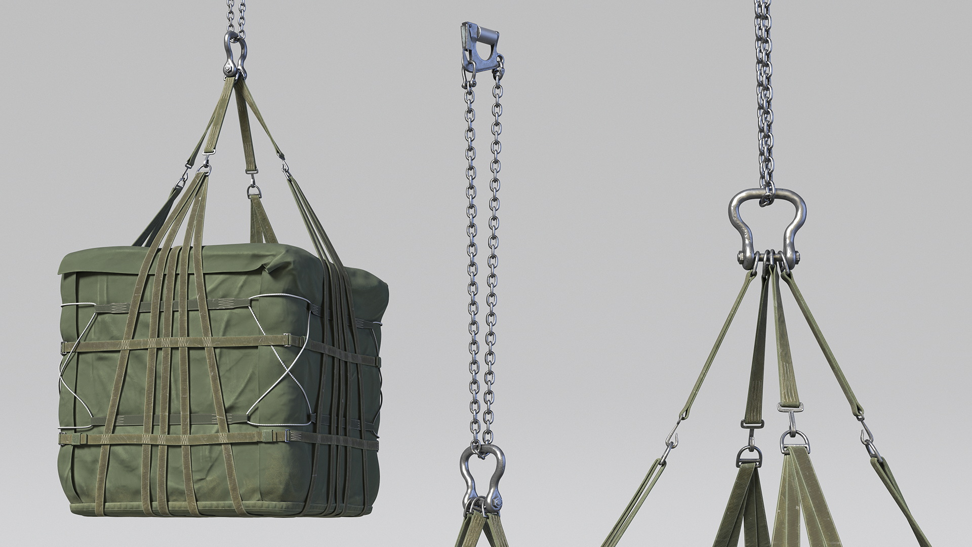 Heavy Duty Aerial Delivery Cargo Bag Hanging 3D model