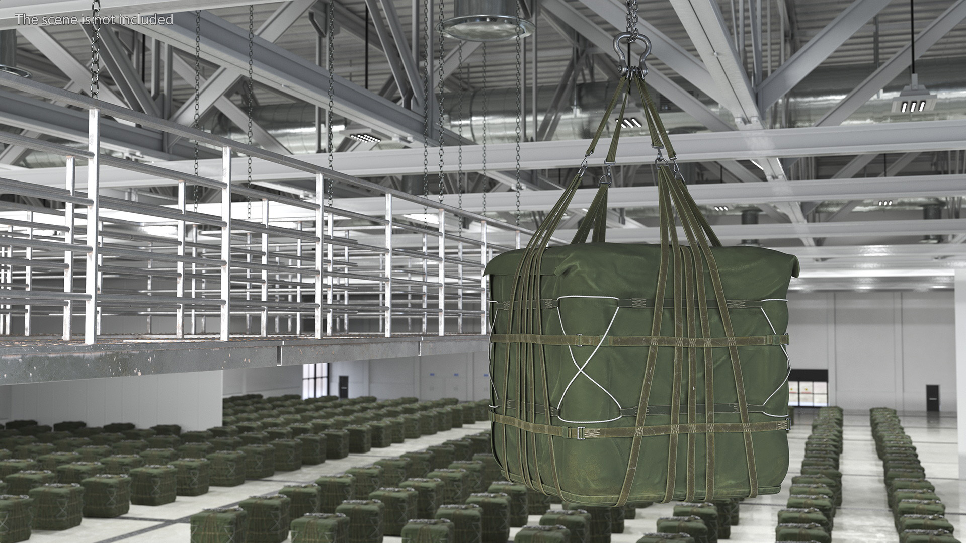 Heavy Duty Aerial Delivery Cargo Bag Hanging 3D model