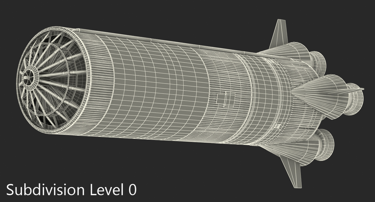 S-IC First Stage Saturn V Rocket 3D