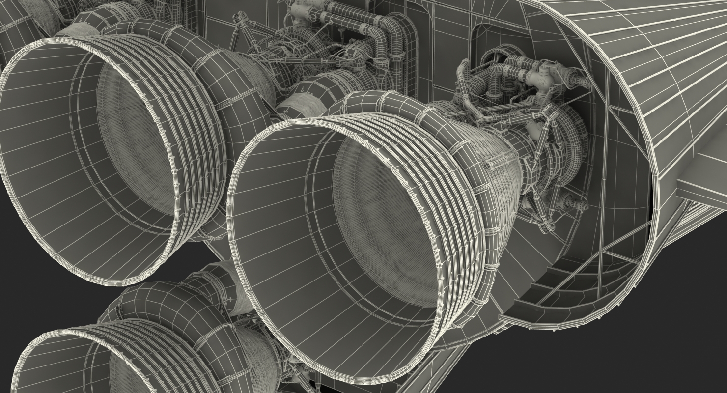 S-IC First Stage Saturn V Rocket 3D