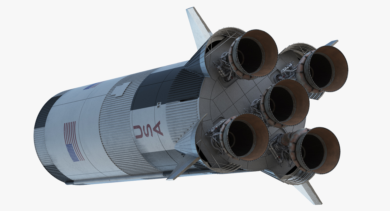 S-IC First Stage Saturn V Rocket 3D
