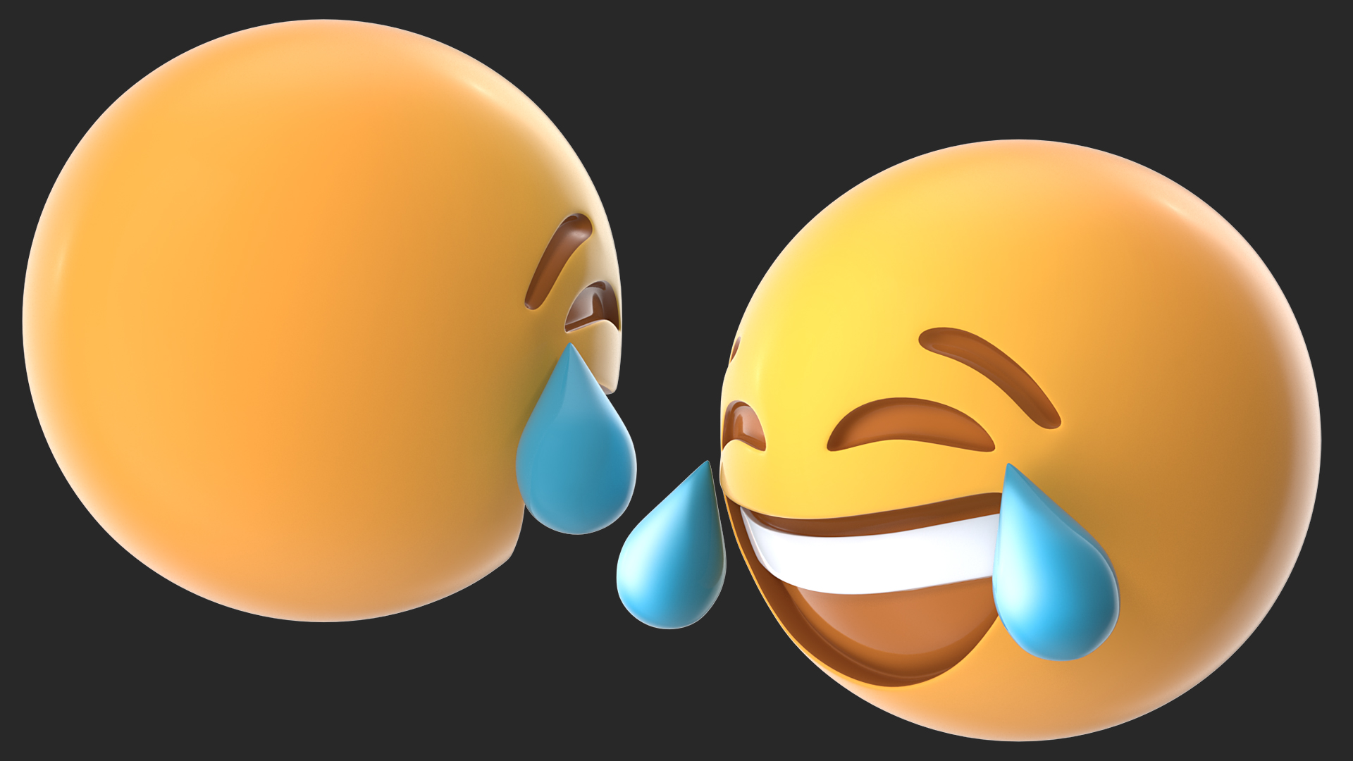 3D Tears Of Joy Emoji model