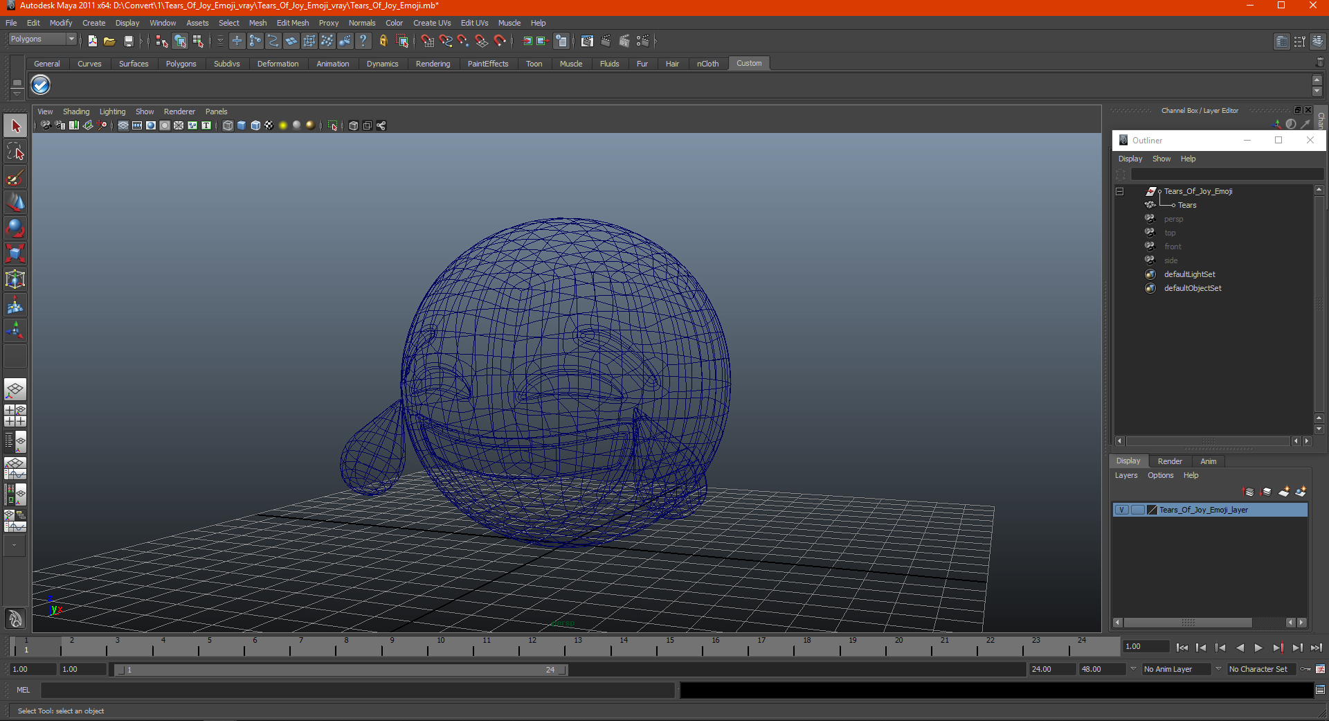 3D Tears Of Joy Emoji model