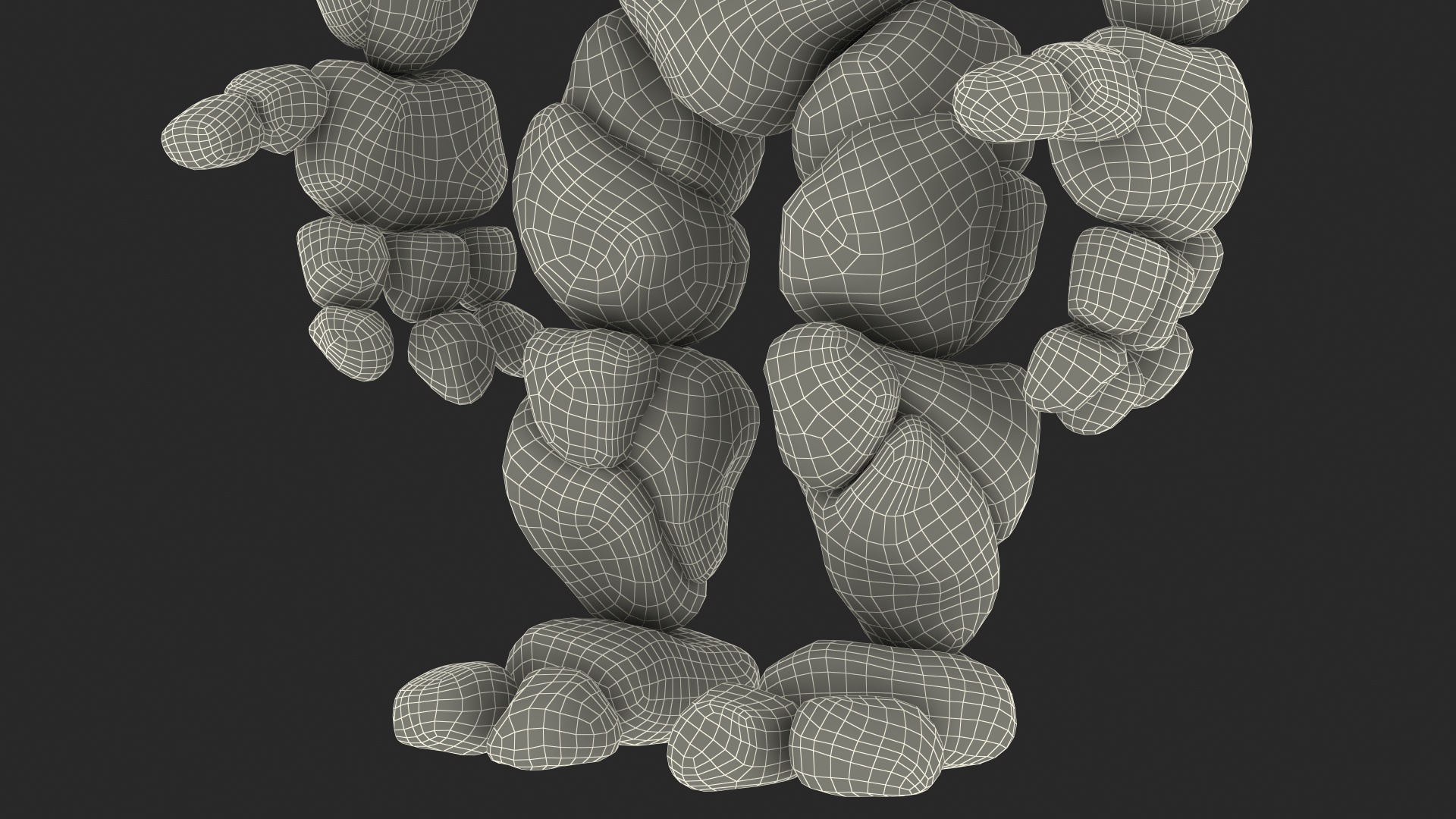 3D Stone Golem Cartoon Character Brown Rigged for Modo