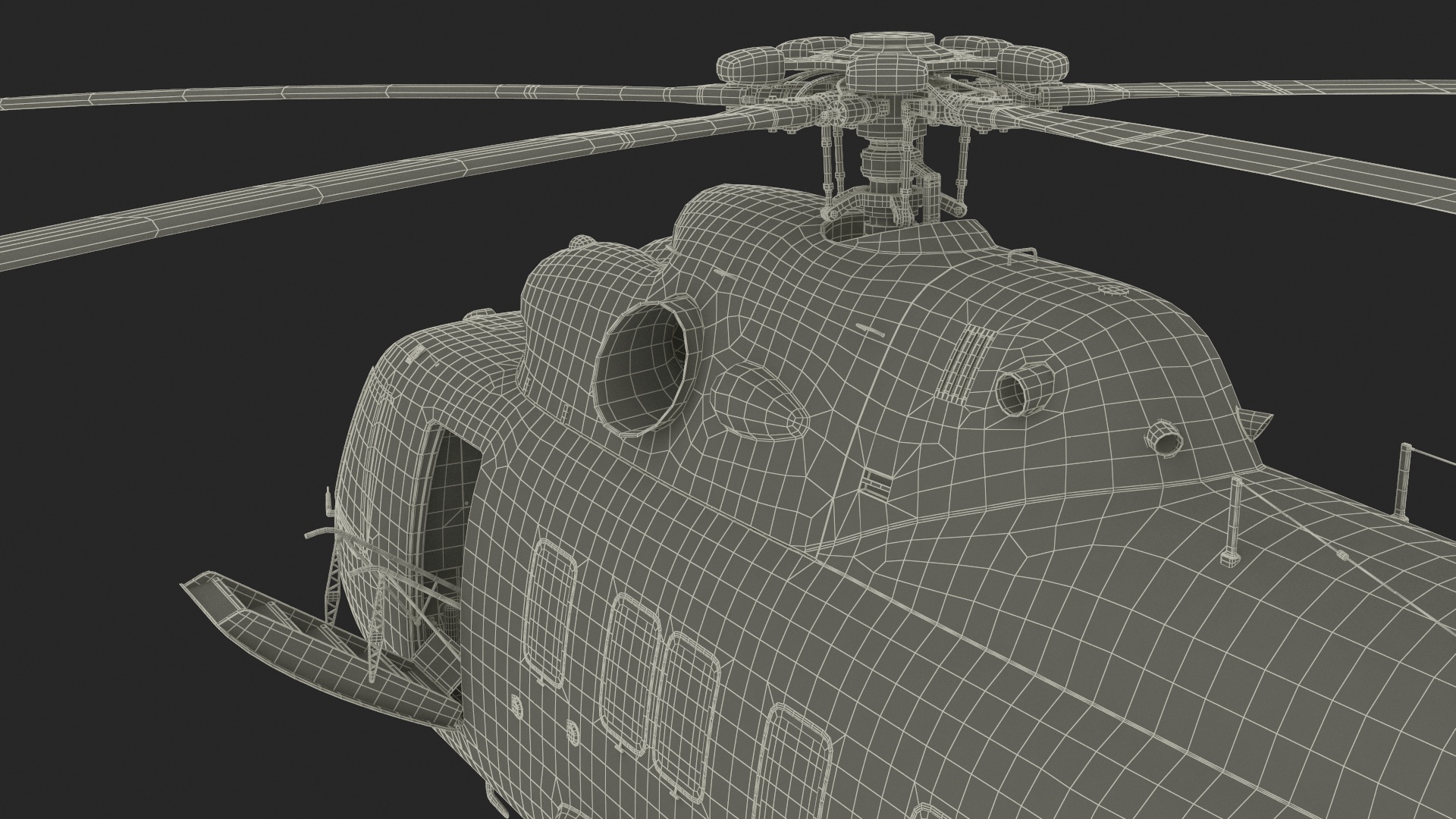 3D Offshore Cargo Helicopter Yellow Rigged for Maya model