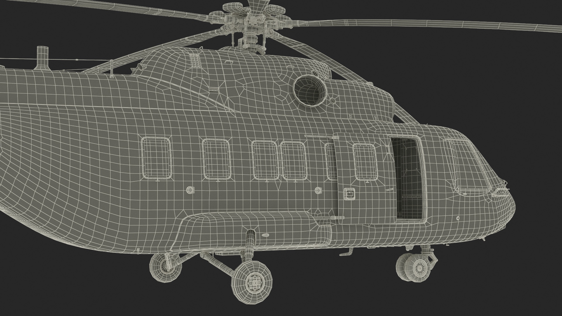 3D Offshore Cargo Helicopter Yellow Rigged for Maya model