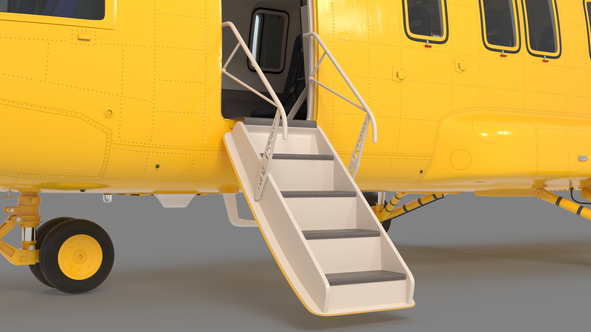 3D Offshore Cargo Helicopter Yellow Rigged for Maya model