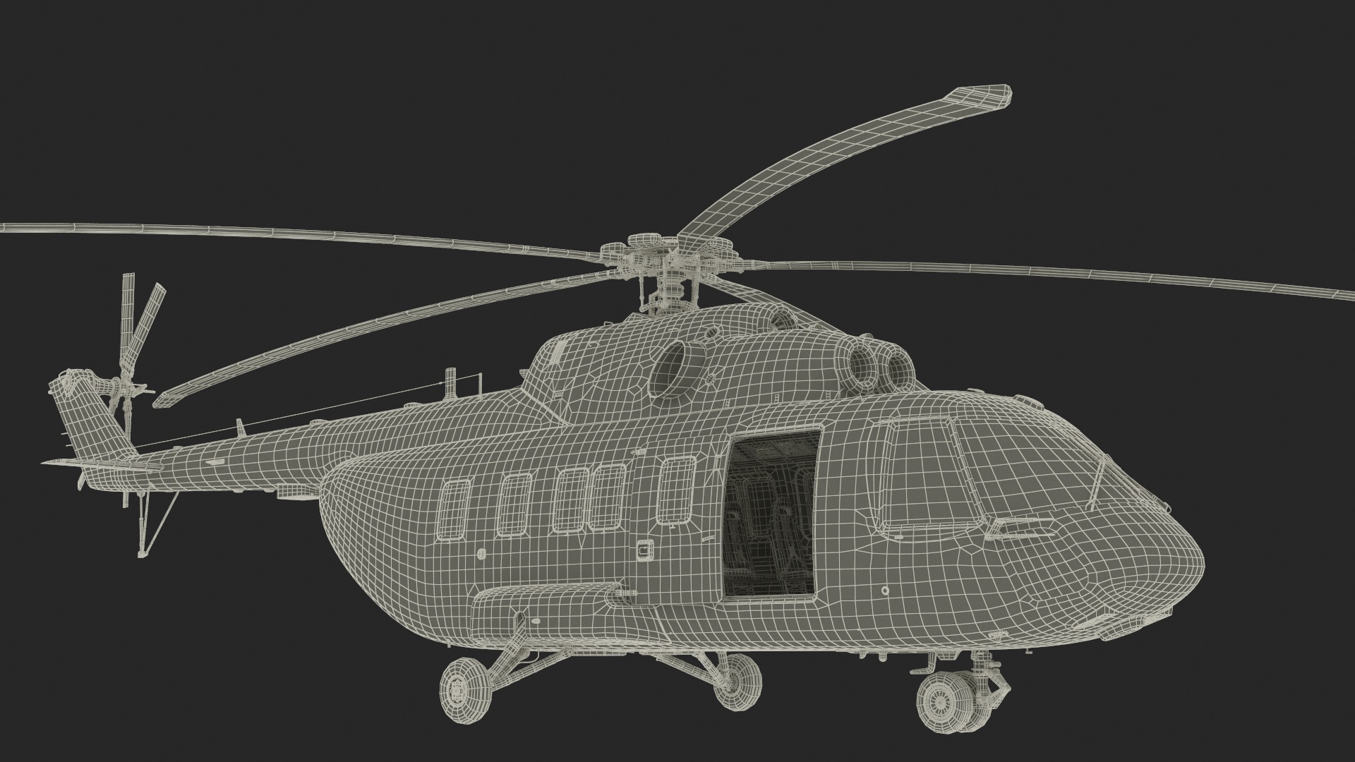 3D Offshore Cargo Helicopter Yellow Rigged for Maya model