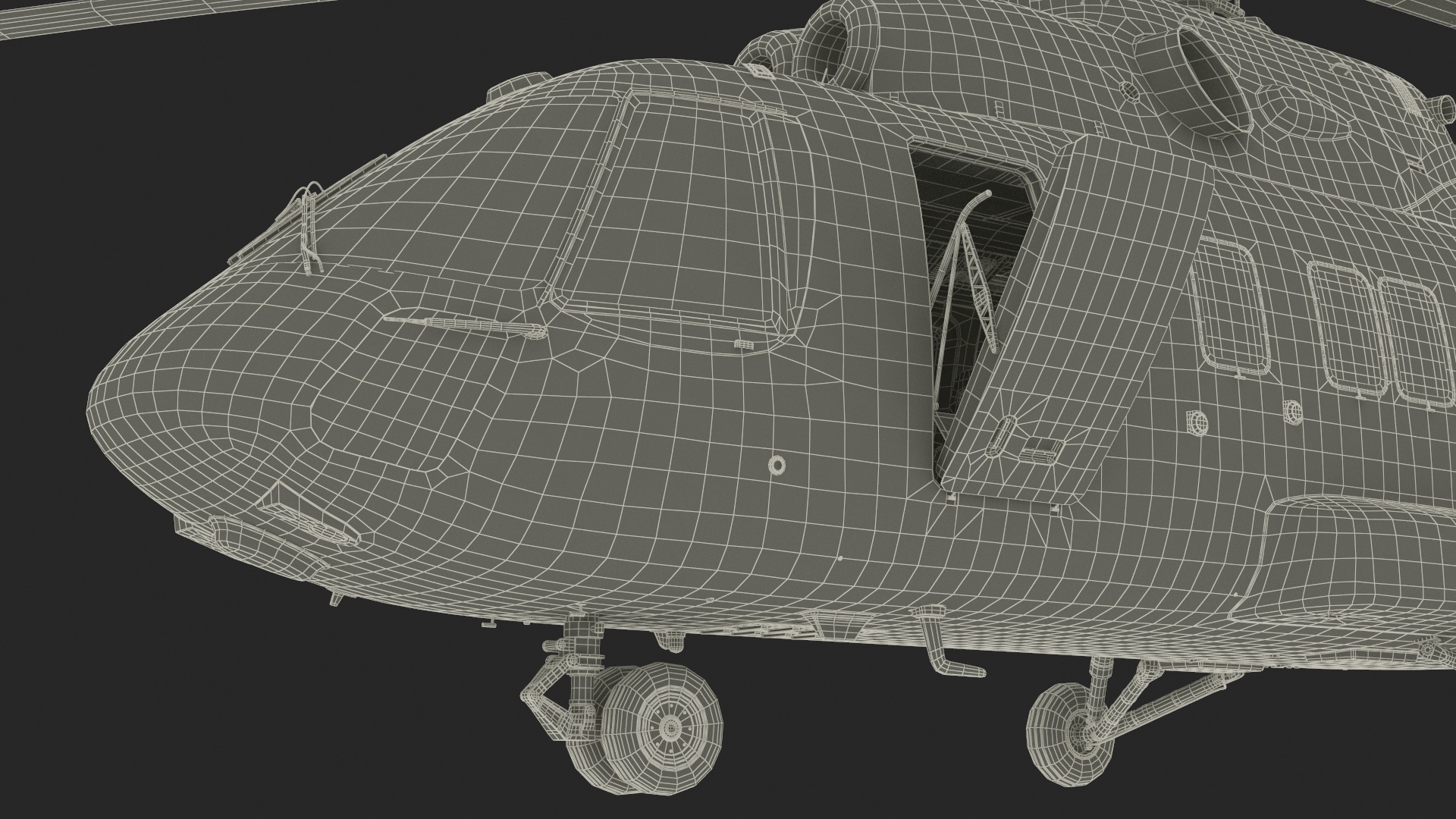 3D Offshore Cargo Helicopter Yellow Rigged for Maya model