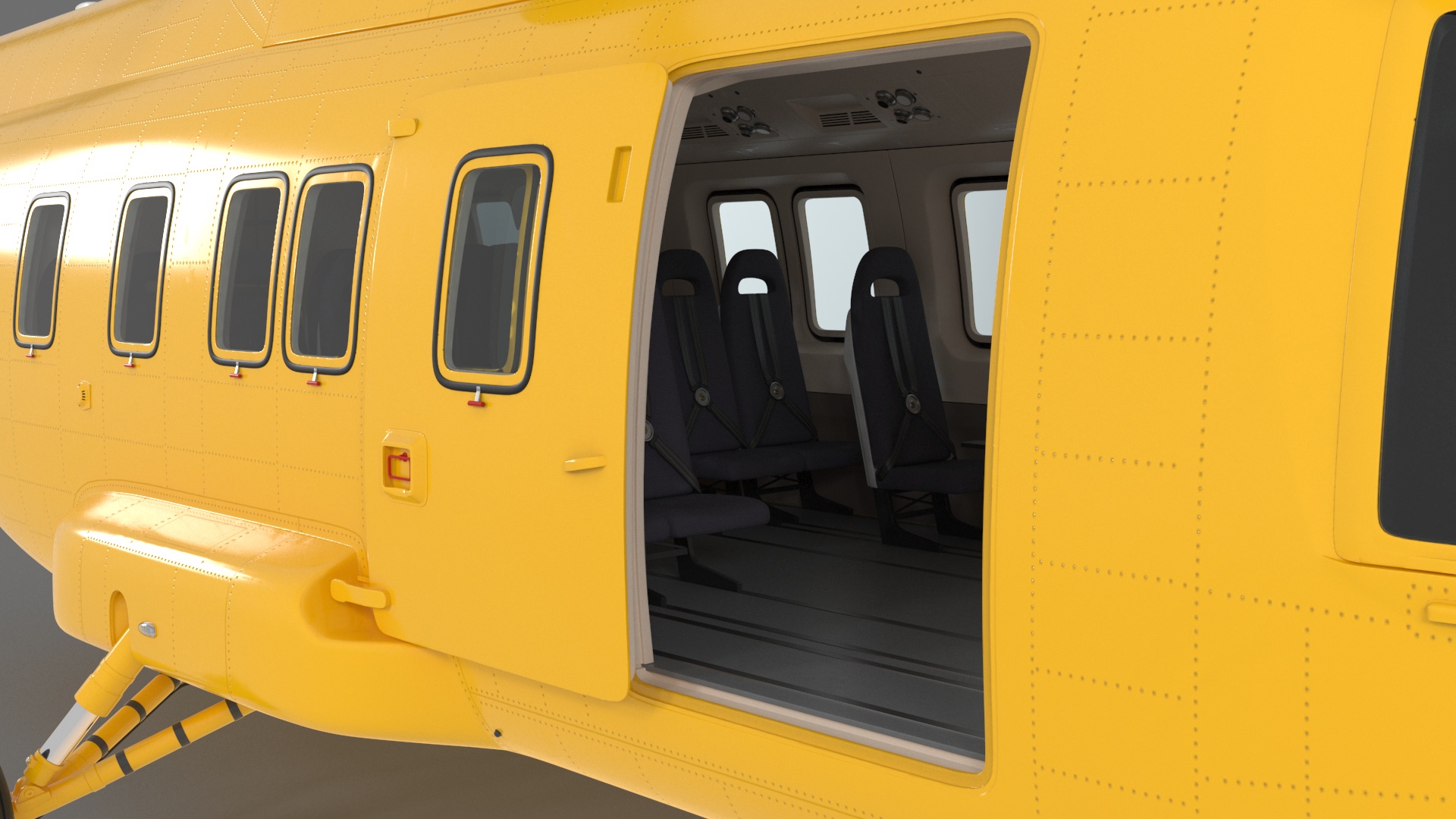 3D Offshore Cargo Helicopter Yellow Rigged for Maya model