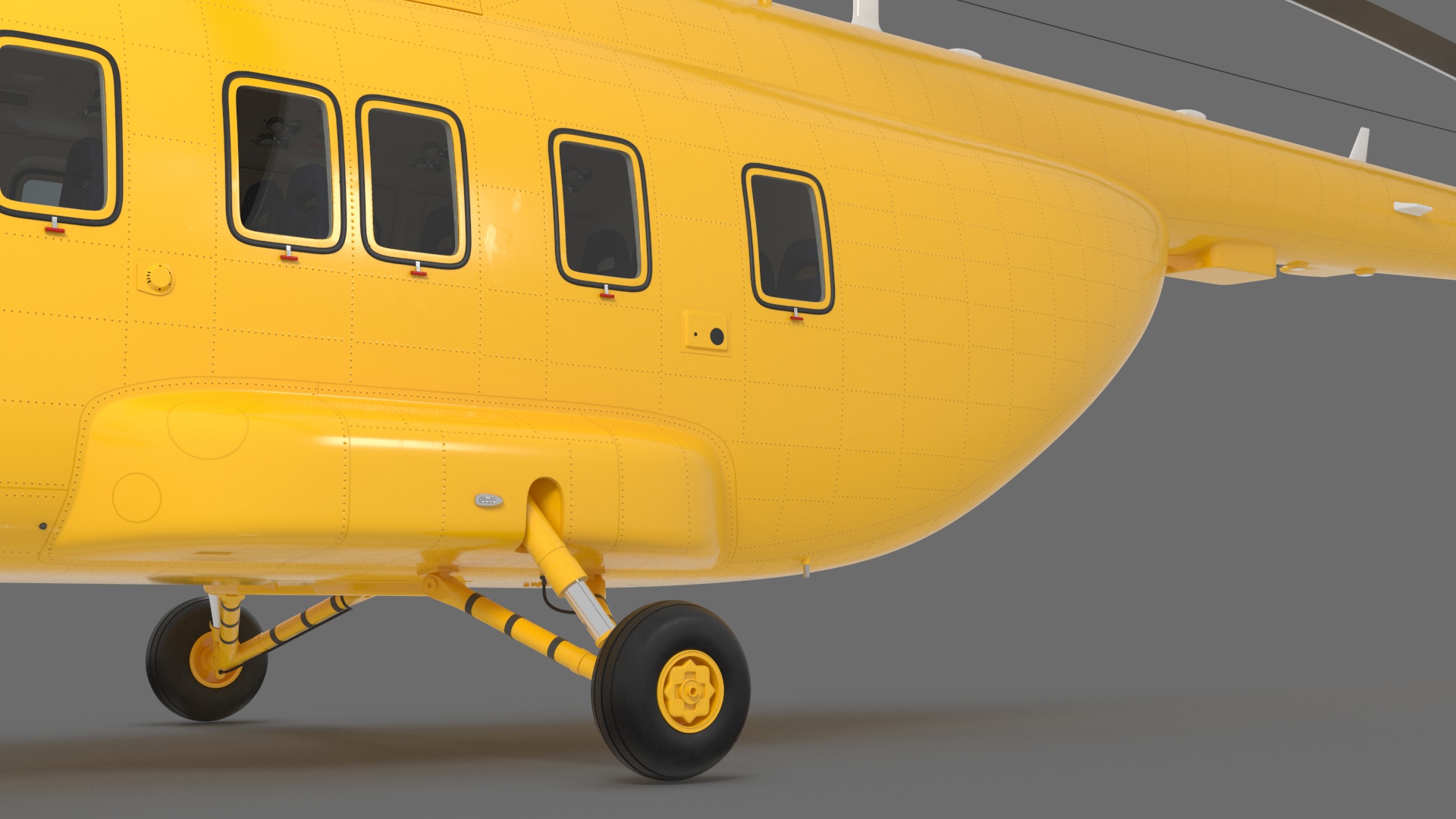 3D Offshore Cargo Helicopter Yellow Rigged for Maya model