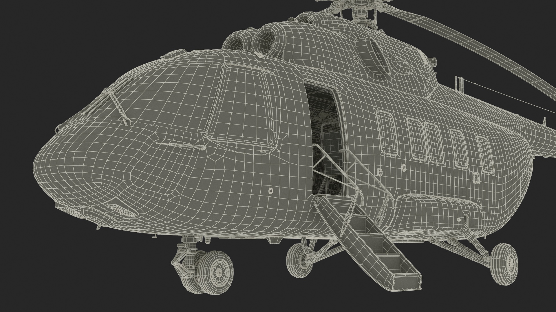 3D Offshore Cargo Helicopter Yellow Rigged for Maya model