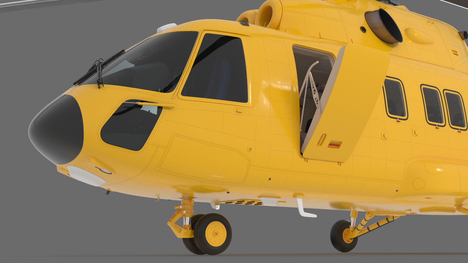 3D Offshore Cargo Helicopter Yellow Rigged for Maya model