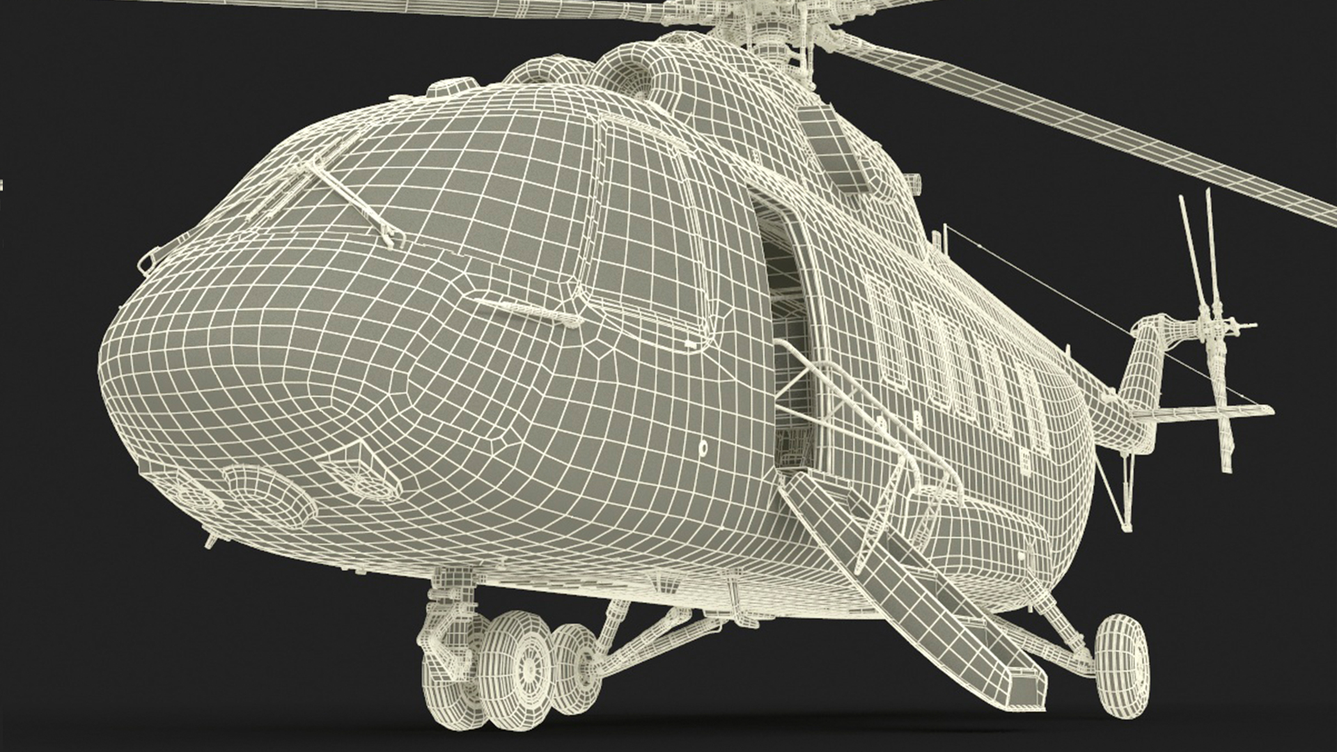 3D Offshore Cargo Helicopter Yellow Rigged for Maya model