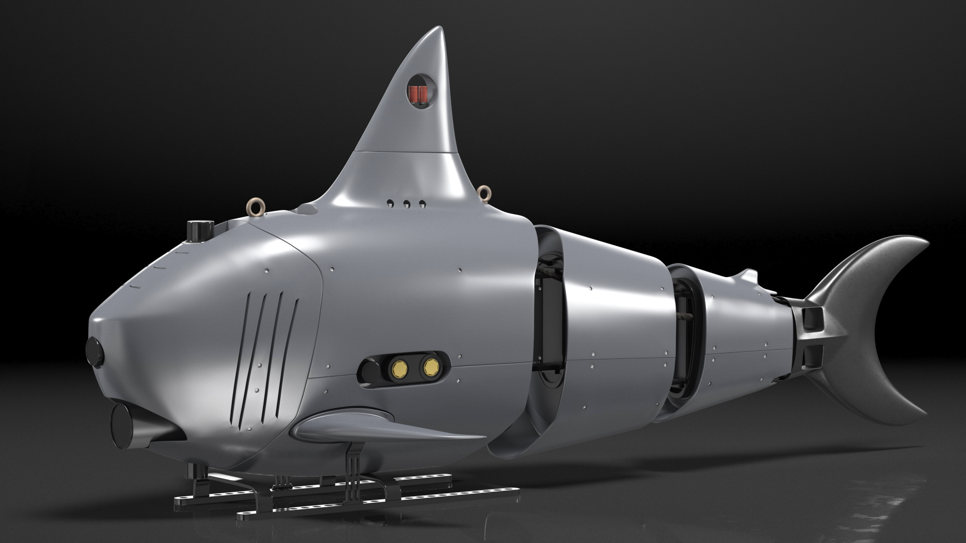3D Shark Underwater Drone Rigged for Cinema 4D model