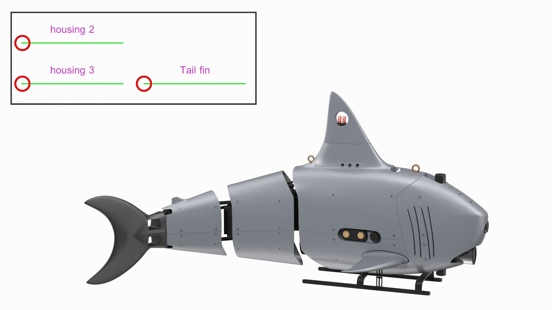 3D Shark Underwater Drone Rigged for Cinema 4D model