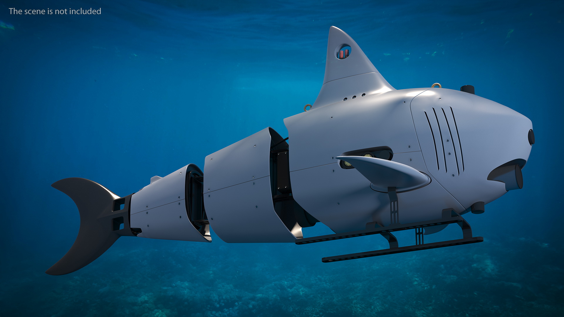 3D Shark Underwater Drone Rigged for Cinema 4D model