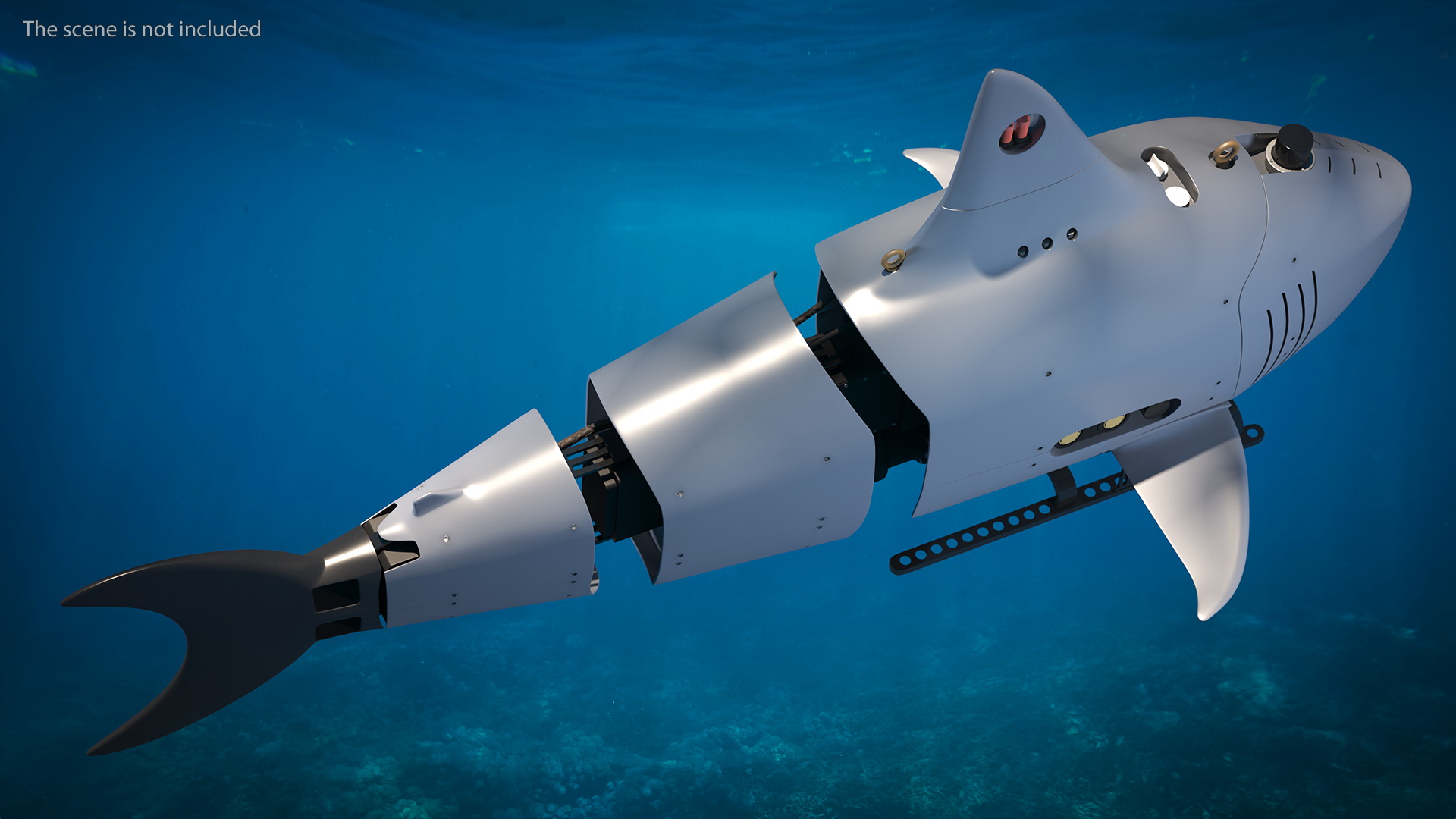 3D Shark Underwater Drone Rigged for Cinema 4D model