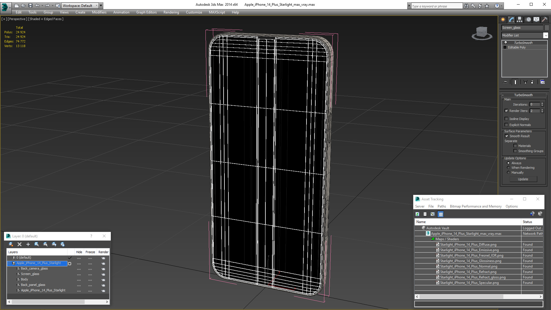 3D model Apple iPhone 14 Plus Starlight