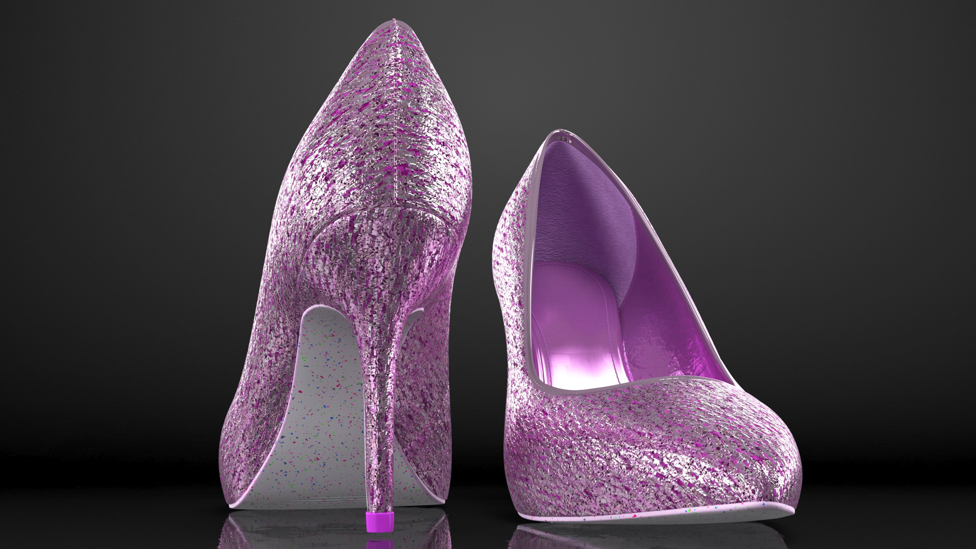 3D model Purple Sparkly Pumps