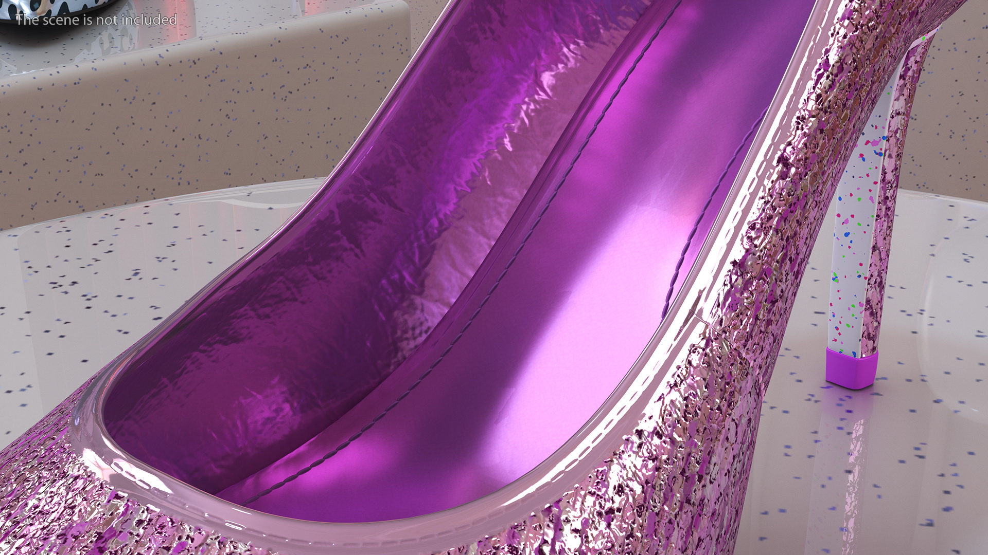 3D model Purple Sparkly Pumps