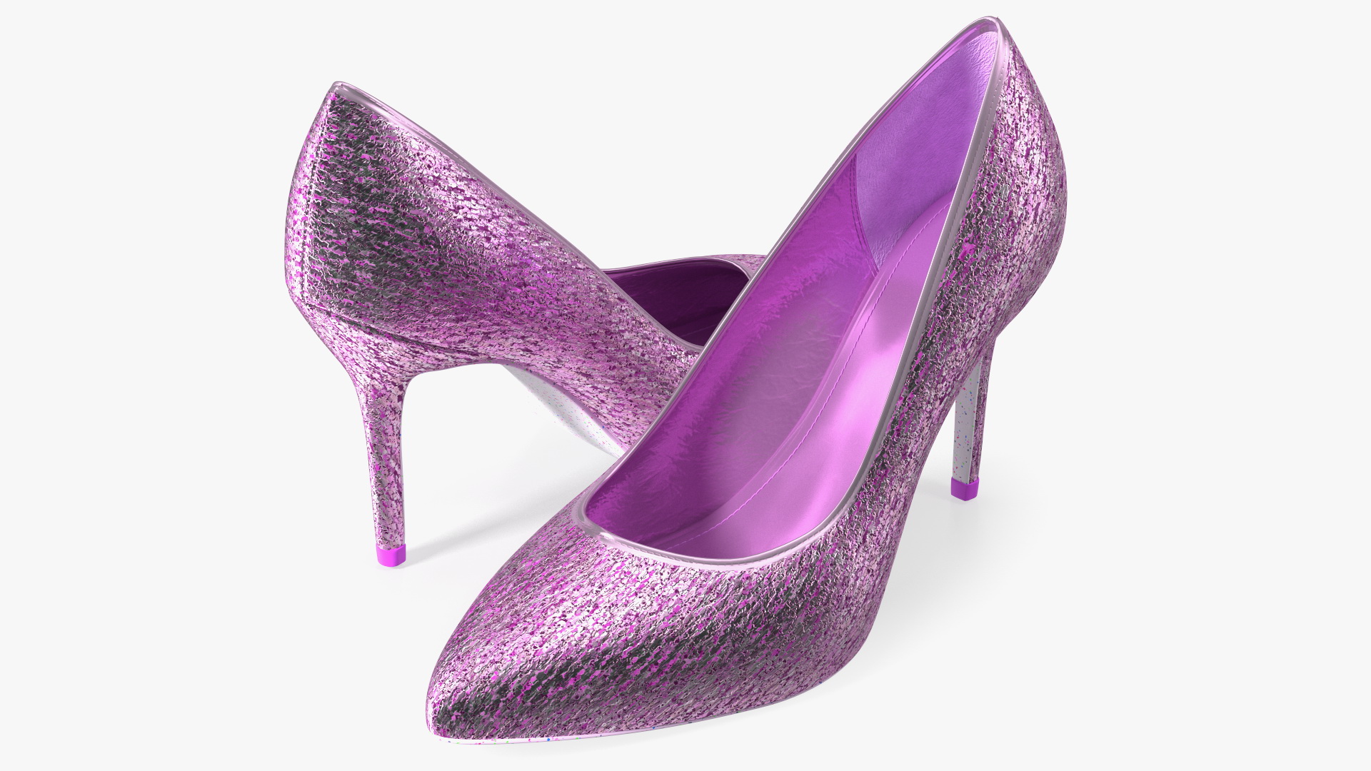 3D model Purple Sparkly Pumps