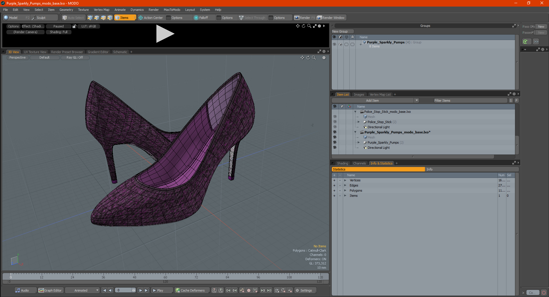 3D model Purple Sparkly Pumps