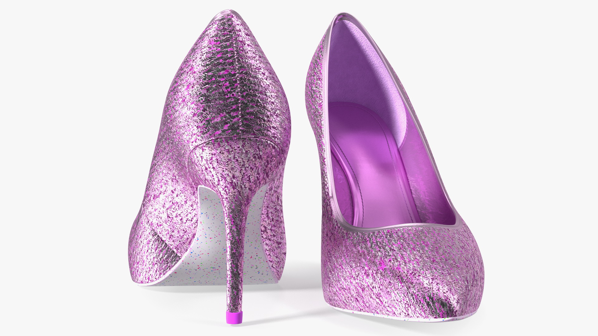 3D model Purple Sparkly Pumps