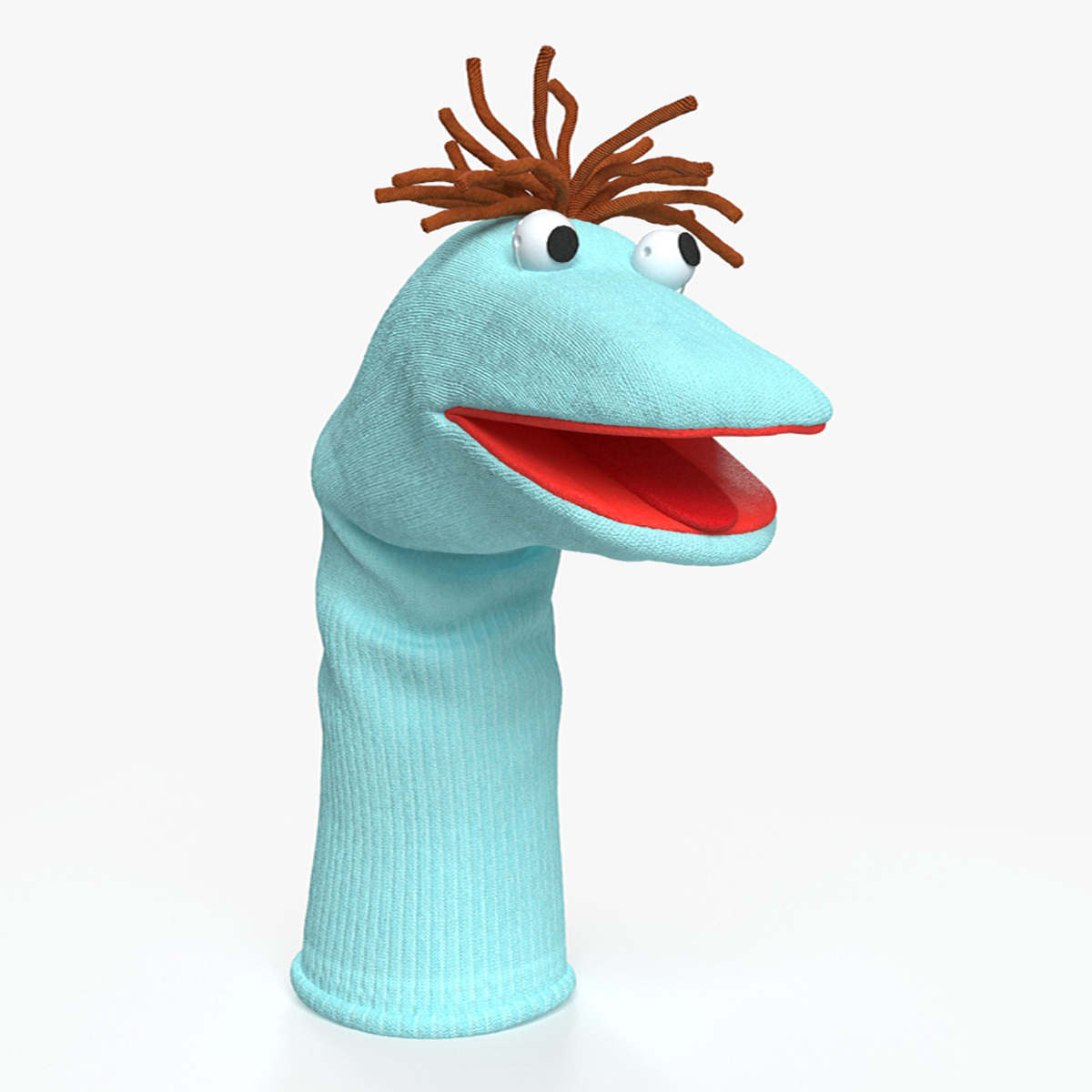 3D Sock Puppet Boy Blue Rigged for Cinema 4D