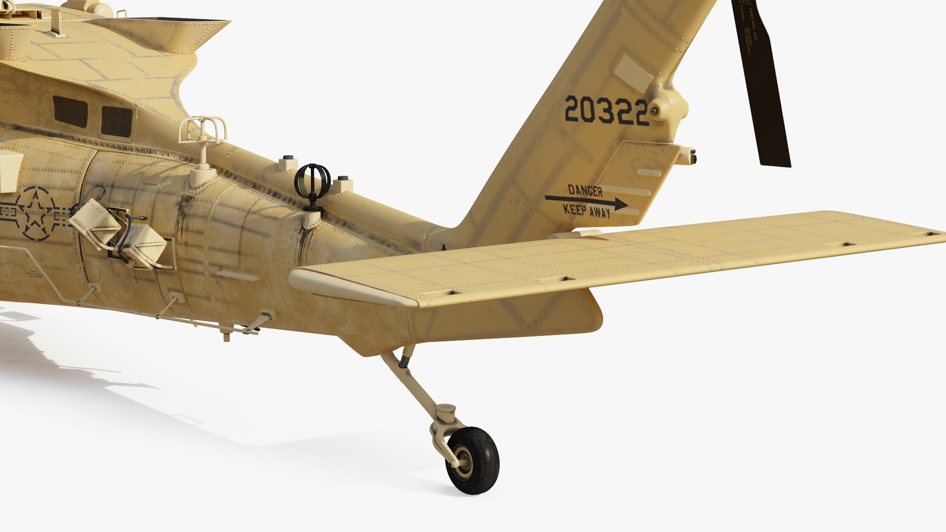 3D Sikorsky HH60 Pave Hawk Helicopter Desert Rigged model